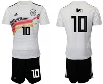 Germany #10 Ozil White Home Soccer Country Jersey