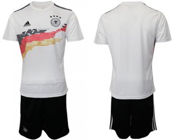 Germany Blank White Home Soccer Country Jersey