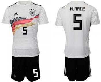 Germany #5 Hummels White Home Soccer Country Jersey