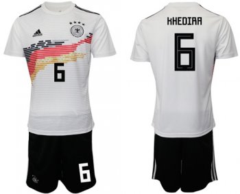 Germany #6 Khedira White Home Soccer Country Jersey