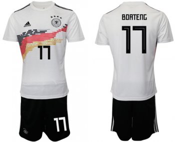 Germany #17 Boateng White Home Soccer Country Jersey