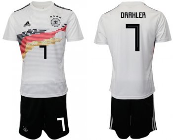 Germany #7 Draxler White Home Soccer Country Jersey