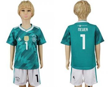 Germany #1 Neuer Away Kid Soccer Country Jersey