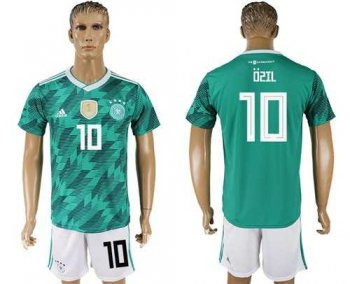 Germany #10 Ozil Away Soccer Country Jersey