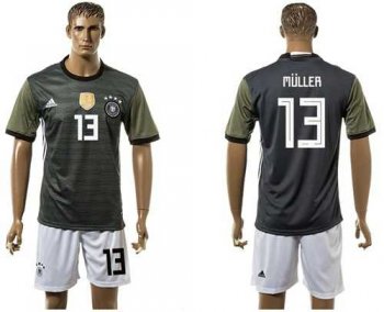 Germany #13 Muller Away Soccer Country Jersey