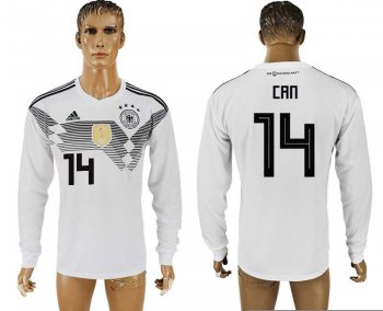 Germany #14 CAN Home 2018 FIFA World Cup Long Sleeve Thailand Soccer Jersey