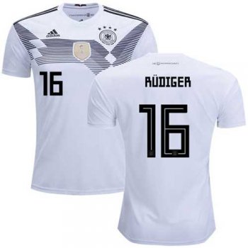 Germany #16 Rudiger White Home Soccer Country Jersey