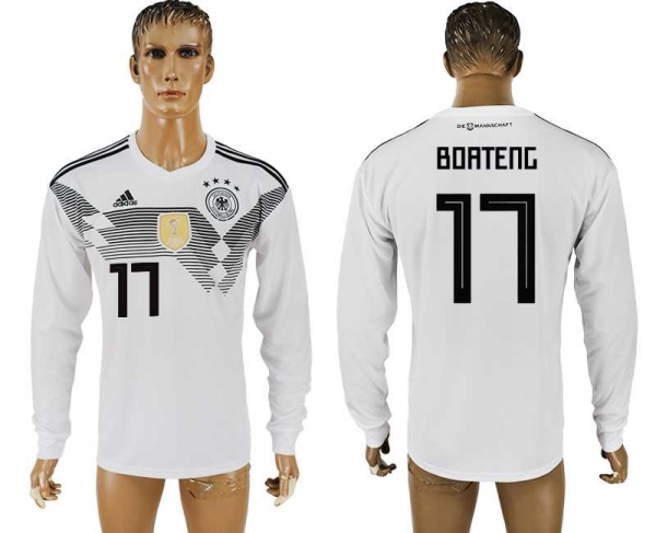 Germany #17 BOATENG Home 2018 FIFA World Cup Long Sleeve Thailand Soccer Jersey