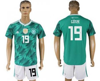 Germany #19 Gotze Away Soccer Country Jersey