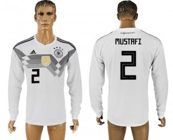 Germany #2 MUSTAFI Home 2018 FIFA World Cup Long Sleeve Thailand Soccer Jersey