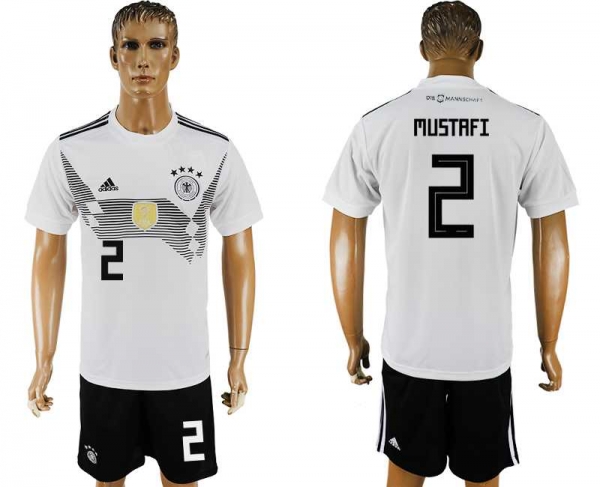 Germany #2 MUSTAFI Home 2018 FIFA World Cup Soccer Jersey