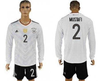 Germany #2 Mustafi White Home Long Sleeves Soccer Country Jersey