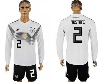 Germany #2 Mustafi White Home Long Sleeves Soccer Country Jersey