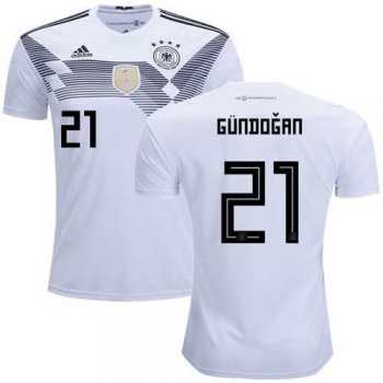 Germany #21 Gundogan White Home Soccer Country Jersey