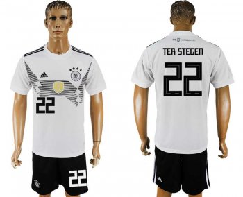 Germany #22 TER STEGEN Home 2018 FIFA World Cup Soccer Jersey