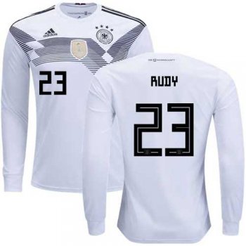 Germany #23 Rudy White Home Long Sleeves Soccer Country Jersey