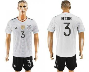 Germany #3 Hector White Home Soccer Country Jersey