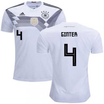 Germany #4 Ginter White Home Soccer Country Jersey