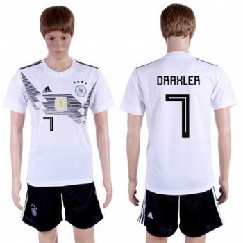 Germany #7 Draxler White Home Soccer Country Jersey