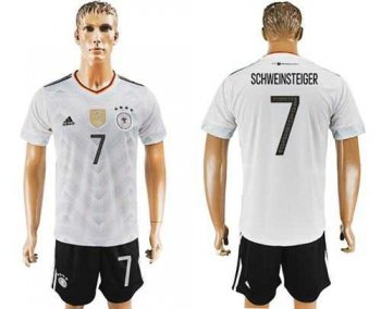 Germany #7 Schweinsteiger White Home Soccer Country Jersey