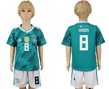 Germany #8 Kroos Away Kid Soccer Country Jersey