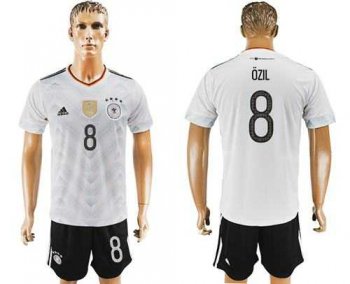 Germany #8 Ozil White Home Soccer Country Jersey