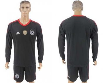 Germany Blank Black Goalkeeper Long Sleeves Soccer Country Jersey