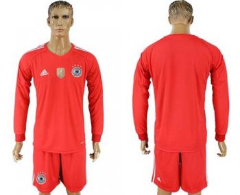 Germany Blank Red Goalkeeper Long Sleeves Soccer Country Jersey