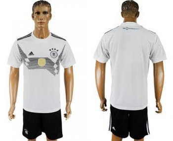 Germany Blank White Home Soccer Country Jersey