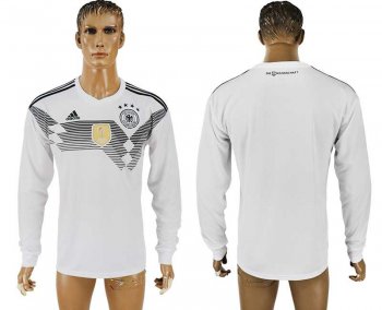 Germany Home 2018 FIFA World Cup Long Sleeve Thailand Soccer Jersey