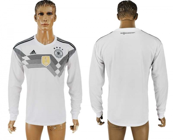 Germany Home 2018 FIFA World Cup Long Sleeve Thailand Soccer Jersey