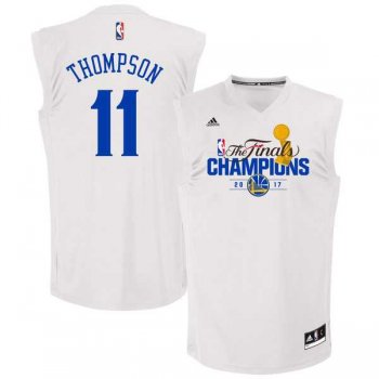 Golden State Warriors #11 Klay Thompson White 2017 NBA Champions Jersey