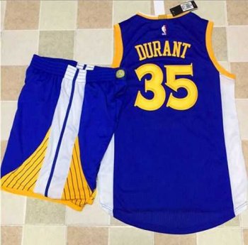 Golden State Warriors #35 Kevin Durant Blue A Set Stitched NBA Jersey