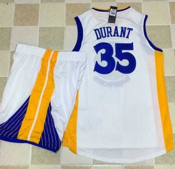 Golden State Warriors #35 Kevin Durant White A Set Stitched NBA Jersey