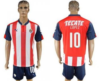 Guadalajara #10 Lopez Home Soccer Club Jersey