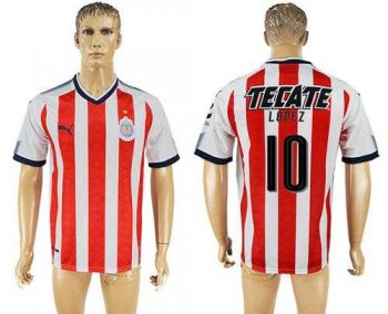 Guadalajara #10 Lopez Home Soccer Club Jersey