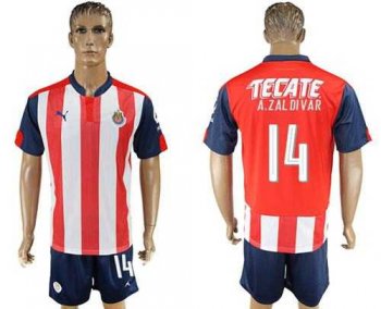 Guadalajara #14 A.Zaldivar Home Soccer Club Jersey