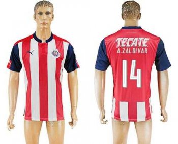 Guadalajara #14 A.Zaldivar Home Soccer Club Jersey