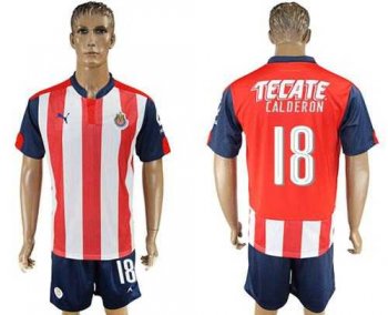 Guadalajara #18 Calderon Home Soccer Club Jersey