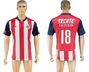 Guadalajara #18 Calderon Home Soccer Club Jersey