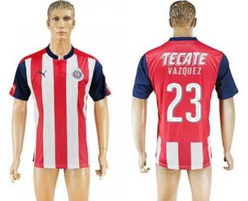 Guadalajara #23 Vazquez Home Soccer Club Jersey