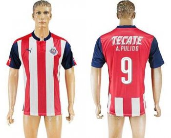 Guadalajara #9 A.Pulido Home Soccer Club Jersey