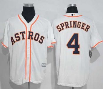 Houston Astros #4 George Springer White New Cool Base Stitched MLB Jersey