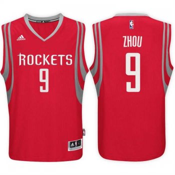 Houston Rockets #9 Zhou Qi Road Red New Swingman Stitched NBA Jersey