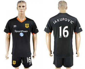 Hull City #16 Jakupovic Away Soccer Club Jersey