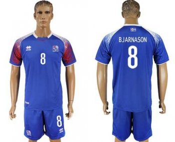 Iceland #8 Bjarnason Home Soccer Country Jersey