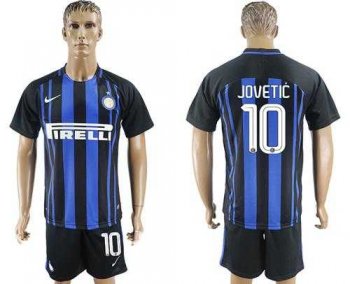 Inter Milan #10 Jovetic Home Soccer Club Jersey