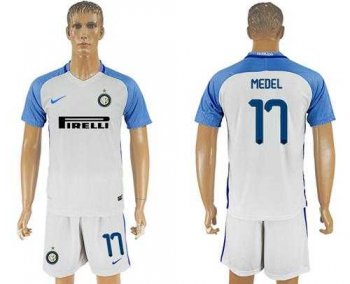 Inter Milan #17 Medel White Away Soccer Club Jersey