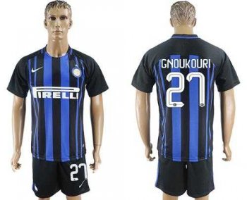 Inter Milan #27 Gnoukouri Home Soccer Club Jersey