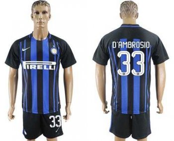 Inter Milan #33 Dambrosio Home Soccer Club Jersey